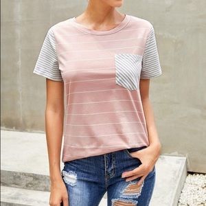 Pink Color Block T-Shirt